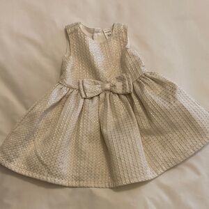Carter's Shimmering Cream Formal Dress with Bow